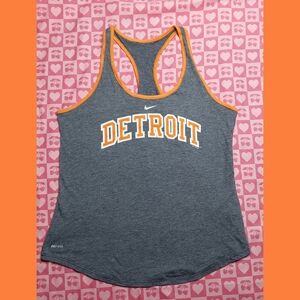 Nike Tee Detroit Tigers Dri-Fit Athletic Cut Navy Blue Tank Top